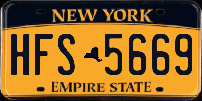 NY license plate HFS5669