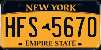 NY license plate HFS5670