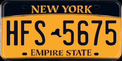 NY license plate HFS5675