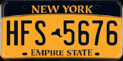 NY license plate HFS5676