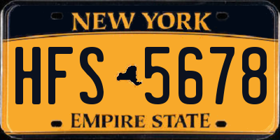 NY license plate HFS5678