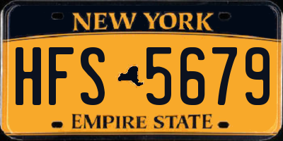 NY license plate HFS5679