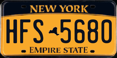 NY license plate HFS5680
