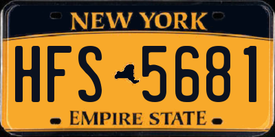 NY license plate HFS5681