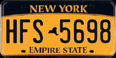 NY license plate HFS5698