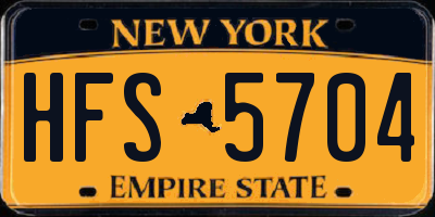 NY license plate HFS5704
