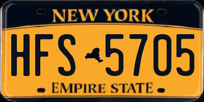 NY license plate HFS5705