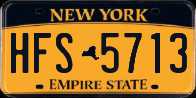 NY license plate HFS5713