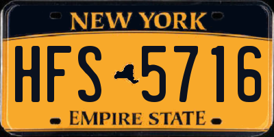 NY license plate HFS5716