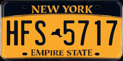 NY license plate HFS5717