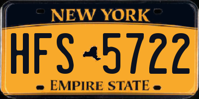 NY license plate HFS5722