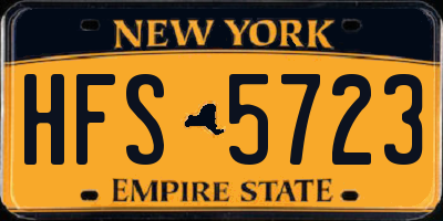 NY license plate HFS5723