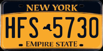 NY license plate HFS5730