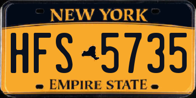NY license plate HFS5735