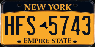NY license plate HFS5743