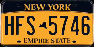 NY license plate HFS5746
