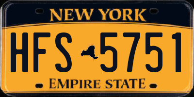 NY license plate HFS5751