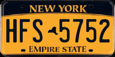 NY license plate HFS5752
