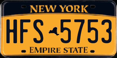 NY license plate HFS5753