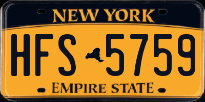 NY license plate HFS5759