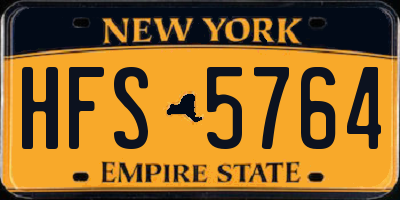 NY license plate HFS5764