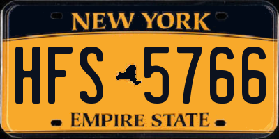 NY license plate HFS5766