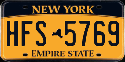 NY license plate HFS5769