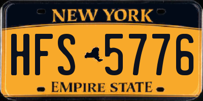 NY license plate HFS5776