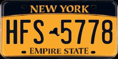 NY license plate HFS5778