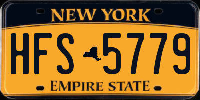 NY license plate HFS5779