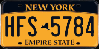 NY license plate HFS5784