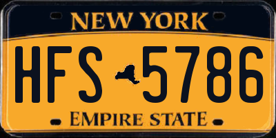NY license plate HFS5786