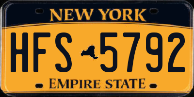 NY license plate HFS5792
