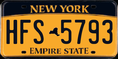 NY license plate HFS5793