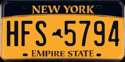 NY license plate HFS5794