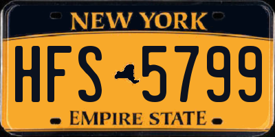 NY license plate HFS5799