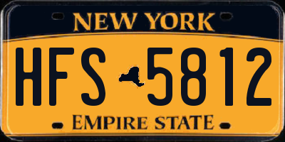 NY license plate HFS5812