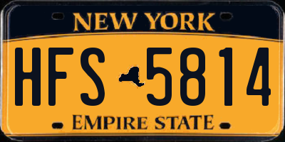 NY license plate HFS5814