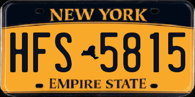 NY license plate HFS5815