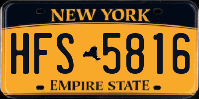 NY license plate HFS5816
