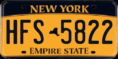 NY license plate HFS5822