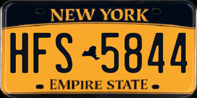 NY license plate HFS5844