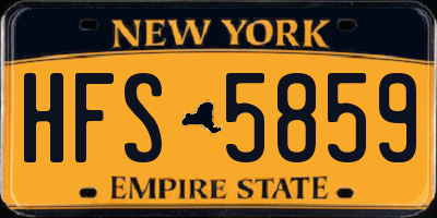 NY license plate HFS5859