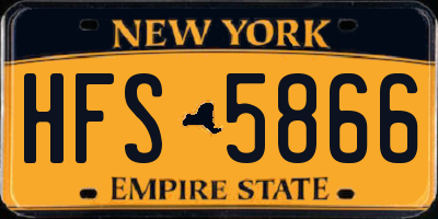 NY license plate HFS5866
