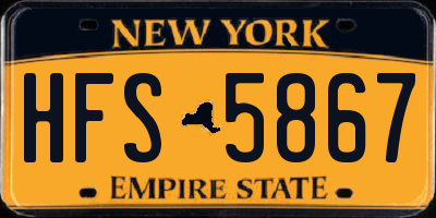 NY license plate HFS5867