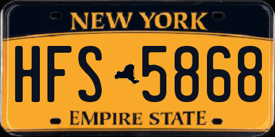 NY license plate HFS5868