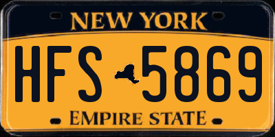 NY license plate HFS5869