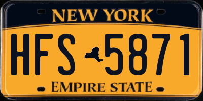 NY license plate HFS5871