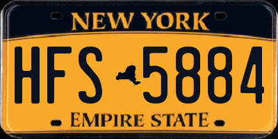 NY license plate HFS5884
