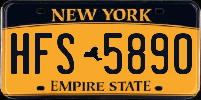 NY license plate HFS5890